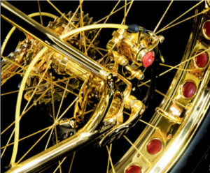 gold bicycle rear hub