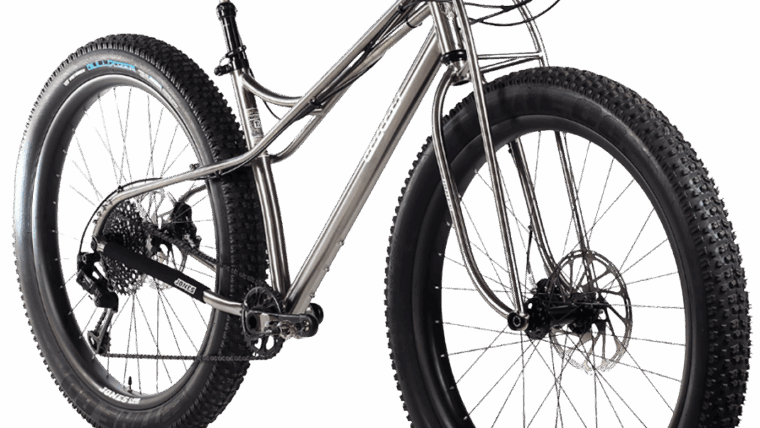 titanium mtb frame right front angle view